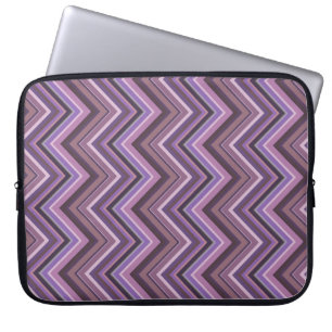 Mauve zigzag stripes laptop sleeve