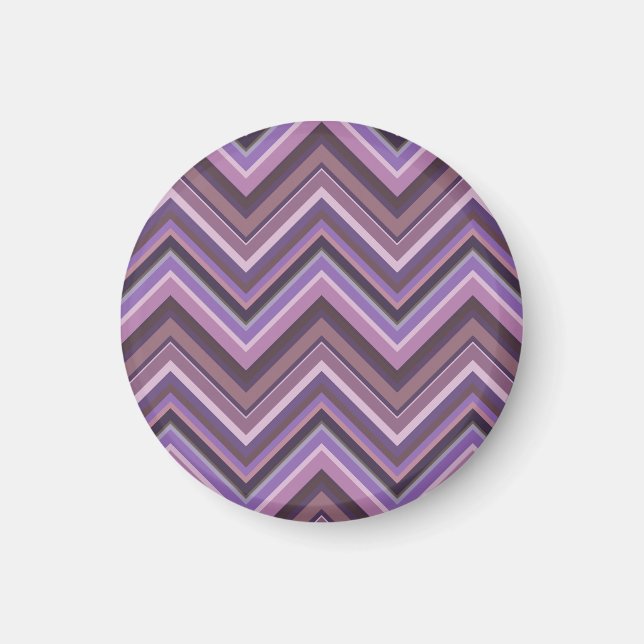 Mauve zigzag stripes magnet (Front)