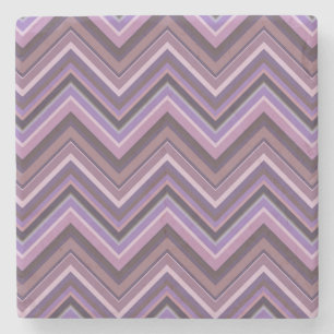 Mauve zigzag stripes stone coaster