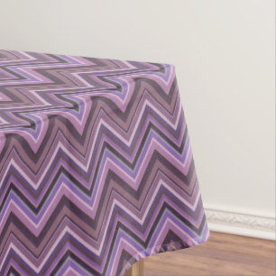 Mauve zigzag stripes tablecloth