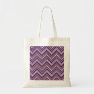 Mauve zigzag stripes tote bag