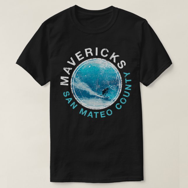 MAVERICKS California Big Wave Surfing  T-Shirt (Design Front)