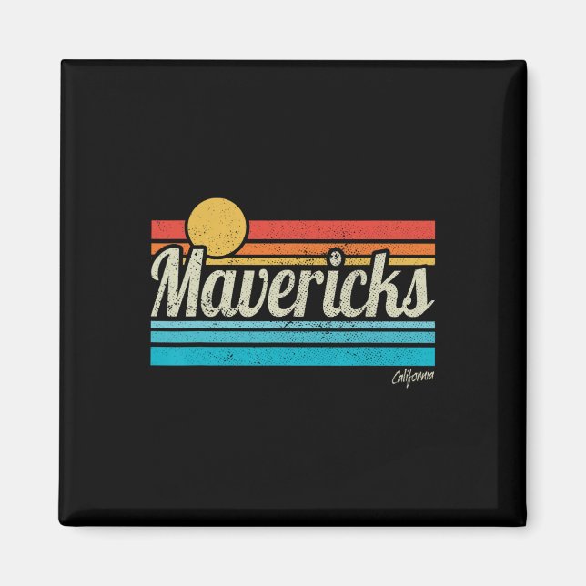 Mavericks California Retro Sunset Surf Trip I Love Magnet (Front)