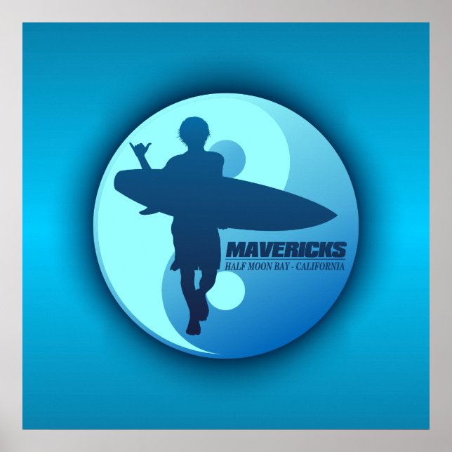 Mavericks -Half Moon Bay (Blue) Poster (Front)