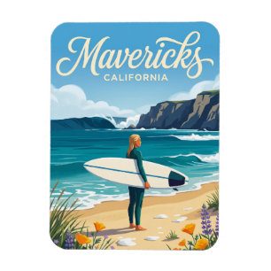 Mavericks, Half Moon Bay California Magnet