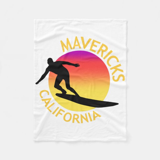Mavericks Surfing California Vacation  Fleece Blanket (Front)