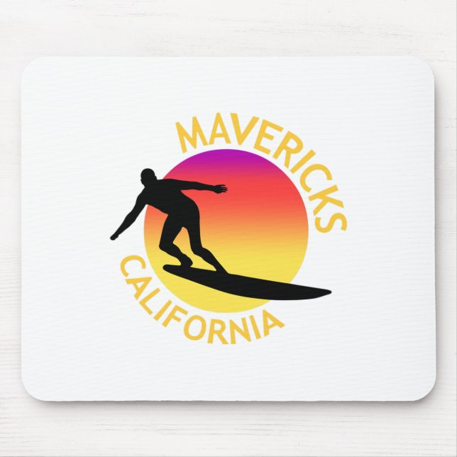Mavericks Surfing California Vacation  Mouse Mat (Front)