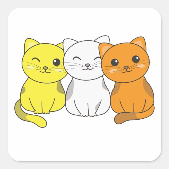 Maverique Flag Pride Lgbtq Cute Cat Bunch Square S Square Sticker (Front)