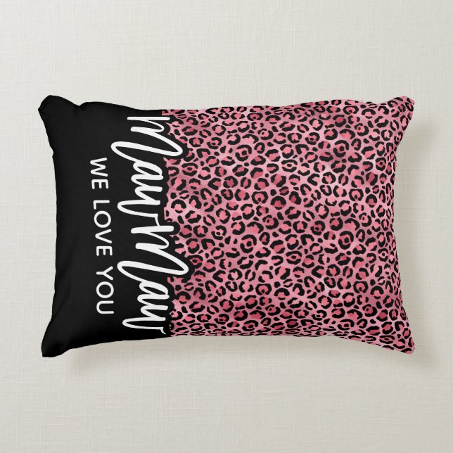 Maw Maw Leopard Print Custom Pillow (Front)