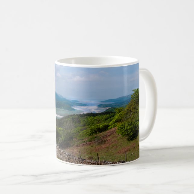 Mawddach Estuary Welsh Snowdonia Panorama Coffee Mug (Front Right)