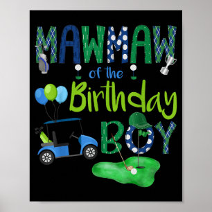 Mawmaw Birthday Boy Hole One Illustration Poster