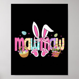 Mawmaw Bow Bunny Ears Easter Poster