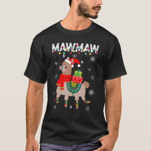 Mawmaw  Christmas Llama Lights Matching Family T-Shirt