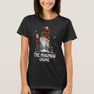 Mawmaw Gnome Buffalo Plaid Matching Christmas Tree T-Shirt