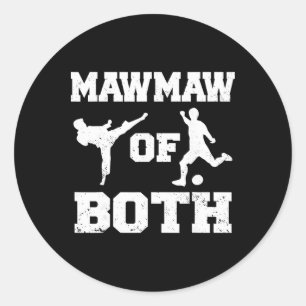 Mawmaw Of Both Taekwondo Soccer Funny Martial Arts Classic Round Sticker