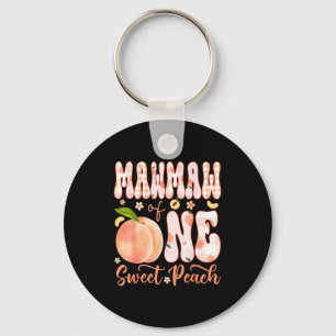 Mawmaw of one sweet peach 1st birthday girl party key ring