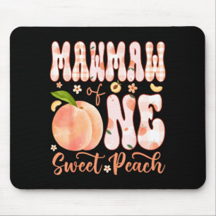 Mawmaw of one sweet peach 1st birthday girl party mouse mat