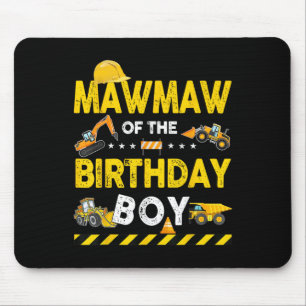 Mawmaw Of The Birthday Boy Construction Worker Bir Mouse Mat