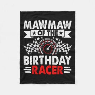 Mawmaw Of The Birthday Racer Race Car Party Family Fleece Blanket