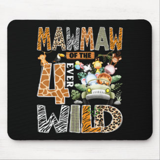Mawmaw Of The Four Wild Safari 4th Birthday Boy Mouse Mat