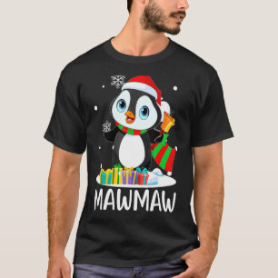 Mawmaw Penguins Santa Hat  Christmas Matching Fami T-Shirt