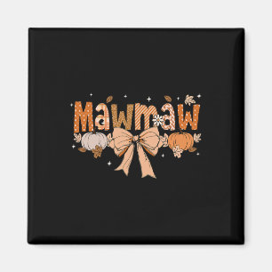 Mawmaw Pumpkin Fall Coquette Bow Thanksgiving Mum Magnet