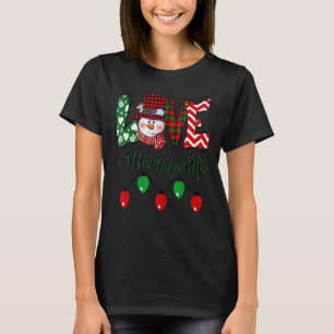 Mawmaw Snowman Love Mawmaw Life Christmas Red Plai T-Shirt