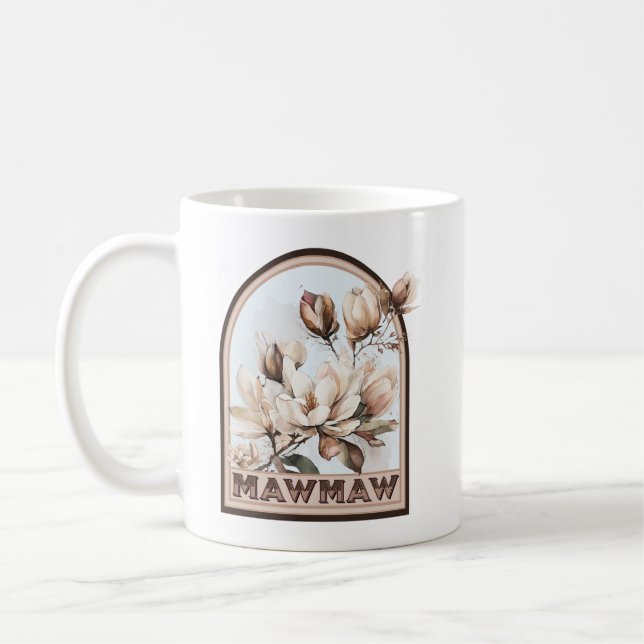 Mawmaw Vintage Floral Grandmother Coffee Mug (Left)
