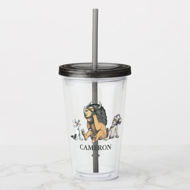 Max and the Wild Things Playing | Add Your Name Acrylic Tumbler (Front)