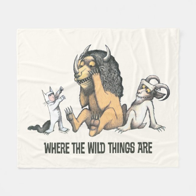 Max and the Wild Things Playing Fleece Blanket (Front (Horizontal))