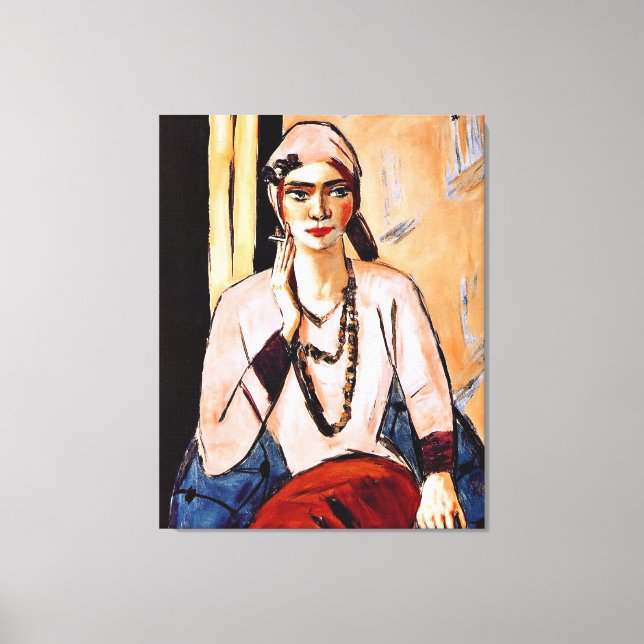 Max Beckmann painting, Quappi in Pink Canvas Print (Front)