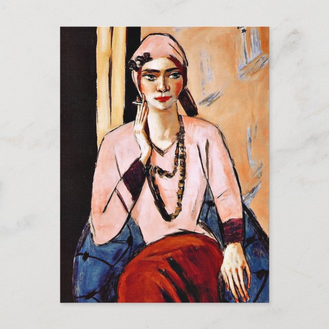 Max Beckmann painting, Quappi in Pink Postcard (Front)