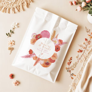 MAX Bold Fuchsia & Orange Floral Wedding  Favour Bags