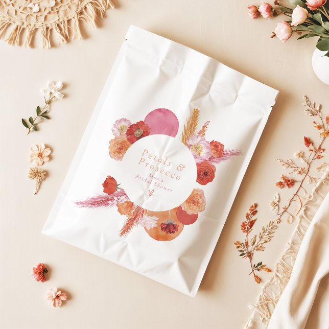MAX Bright Floral Petals & Prosecco Bridal Shower Favour Bags (Creator Uploaded)