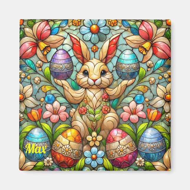 MAX ~ Easter Bunny and Eggs ~  Magnet (Front)