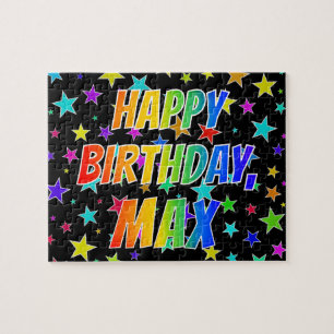 "MAX" First Name, Fun "HAPPY BIRTHDAY" Jigsaw Puzzle