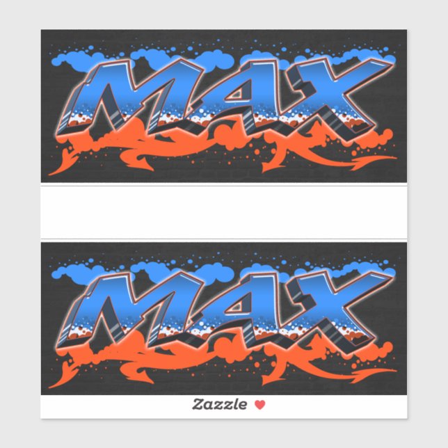 Max First Name Graffiti Sticker (Sheet)