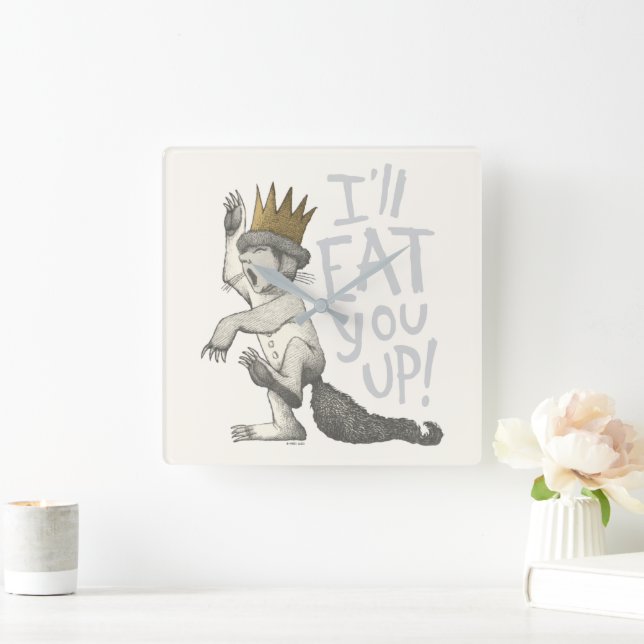 Max | I'll Eat You Up! Square Wall Clock (Home)