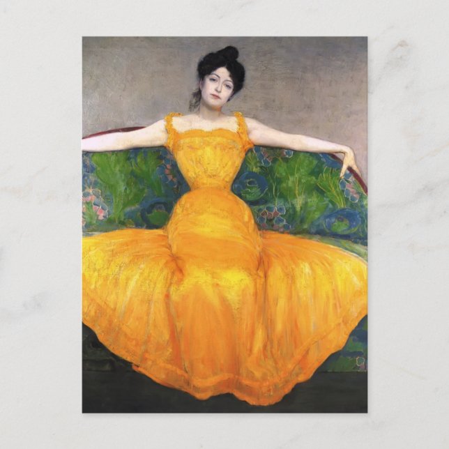 Max Kurzweil- Lady in Yellow Dress Postcard (Front)