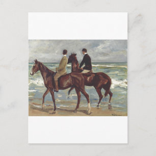 Max Liebermann: Two Riders on the Beach Art Announcement Postcard