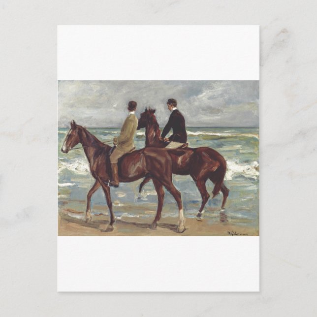 Max Liebermann: Two Riders on the Beach Art Postcard (Front)