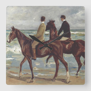 Max Liebermann: Two Riders on the Beach Art Square Wall Clock