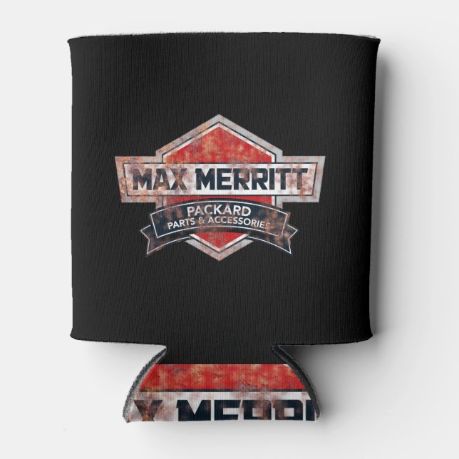 Max Merritt Auto Parts Can Cooler Rusty Logo (Front)