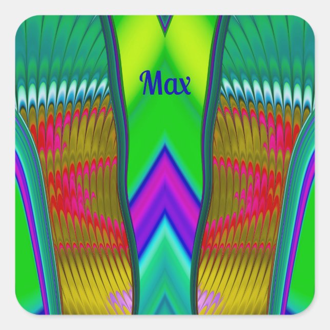MAX ~ Multicoloured 3D ~ Square Sticker (Front)