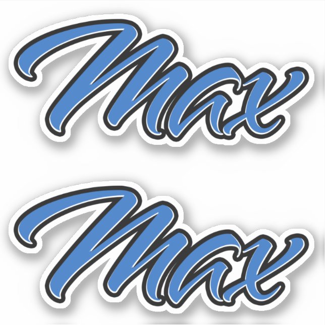 Max Name blue sticker Sticker Sticker (Front)