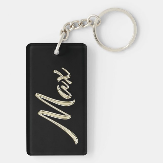 Max Name whitegold key trailer Key Ring (Back)