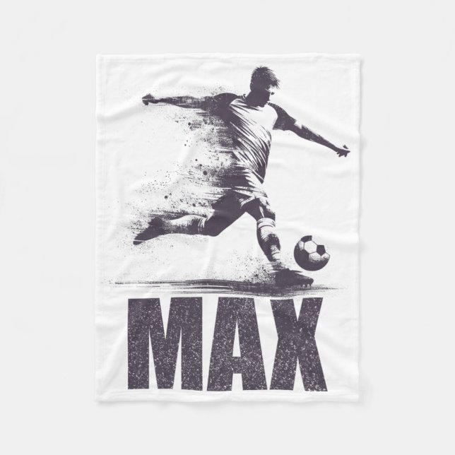 Max Soccer Boys Personalized First Name Max  Fleece Blanket (Front)
