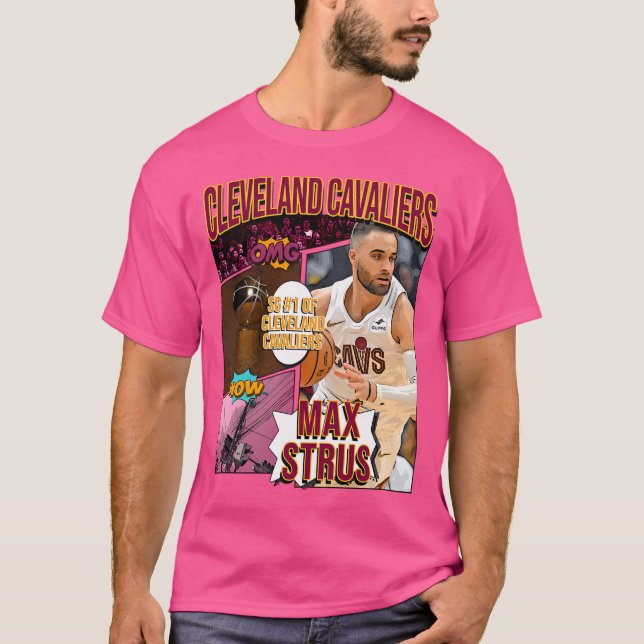 Max Strus Basketball Art Cavaliers 1 T-Shirt (Front)