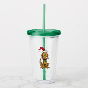 Max the Dog in Santa Hat Acrylic Tumbler