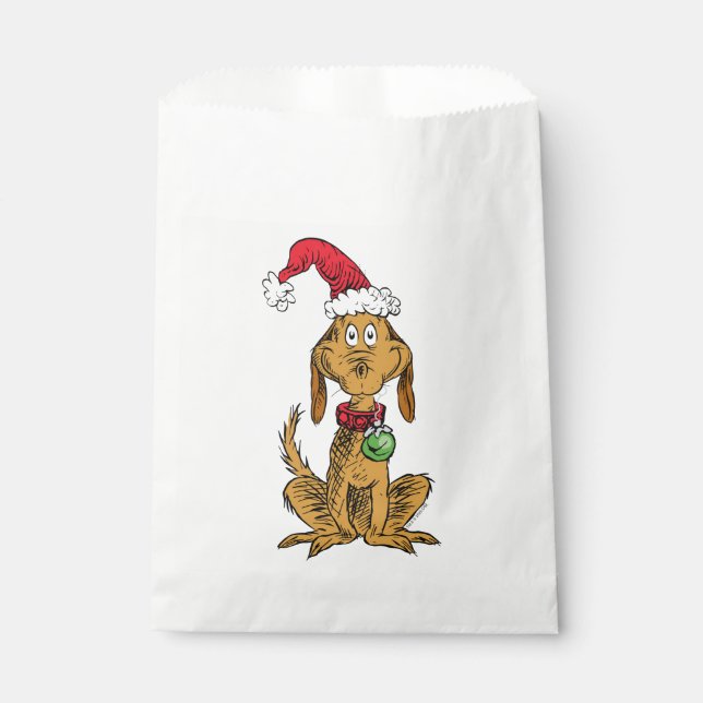 Max the Dog in Santa Hat Favour Bags (Front)